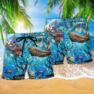 Ship Underwater Treasures The Forgotten Ships - Beach Short - Owl Ohh - Owl Ohh