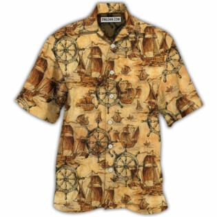 Ship Wheel Sea Vintage Style - Hawaiian Shirt - Owl Ohh - Owl Ohh