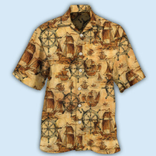 Ship Wheel Sea Vintage Style - Hawaiian Shirt - Owl Ohh - Owl Ohh