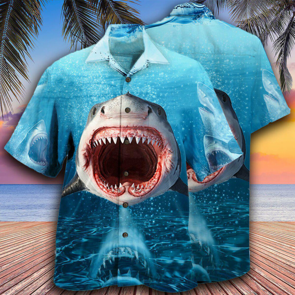 Shark Show Your Teeth - Hawaiian Shirt - Owl Ohh - Owl Ohh