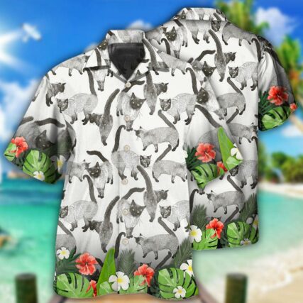 Cat Siamese Cat Lovely Tropical Style - Hawaiian Shirt - Owl Ohh - Owl Ohh