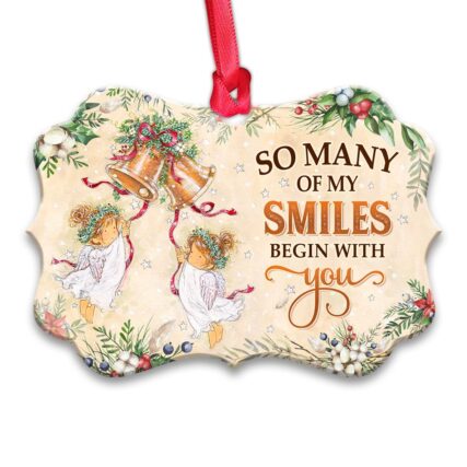 Angel So Many Of My Smiles Begin With You - Horizontal Ornament - Owl Ohh - Owl Ohh