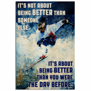 Skiing Better Than The Day Before - Vertical Poster - Owl Ohh - Owl Ohh