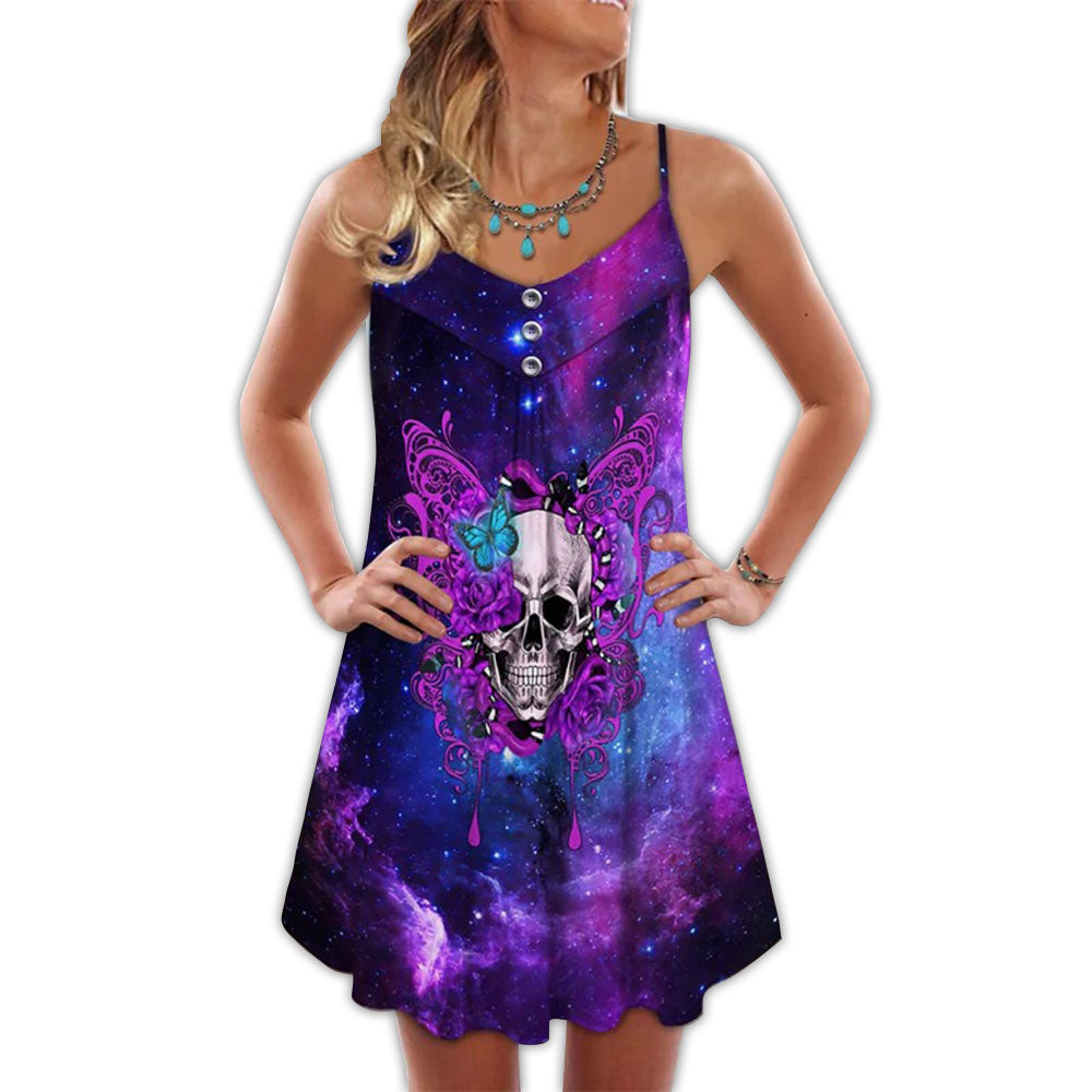 Skull Butterfly Purple Mysterious - Summer Dress - Owl Ohh - Owl Ohh