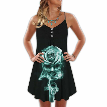 Skull Smoke Rose Skull - Summer Dress - Owl Ohh - Owl Ohh