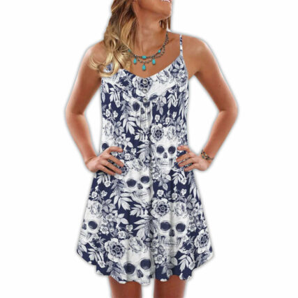 Skull Tropical Skull Pattern - Summer Dress - Owl Ohh - Owl Ohh