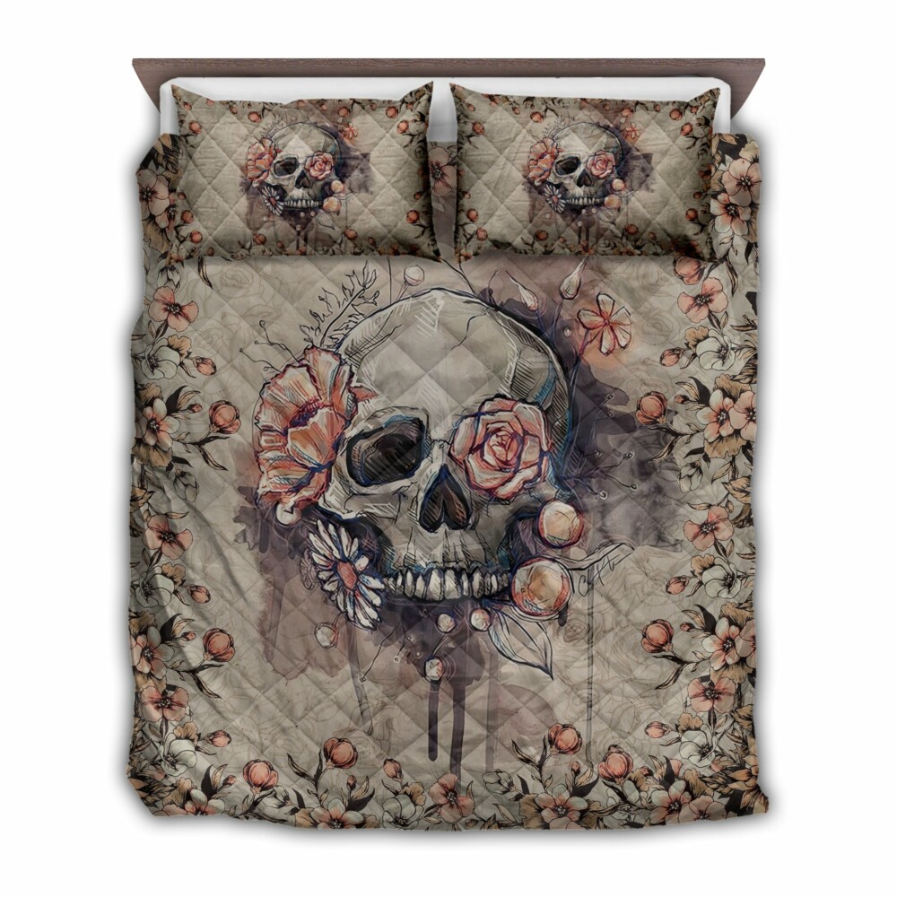 Skull Amazing Floral In My Heart - Quilt Set - Owl Ohh - Owl Ohh