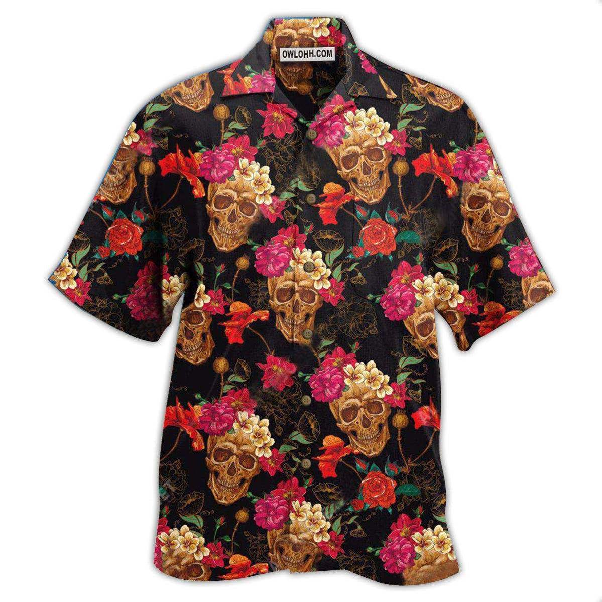 Skull Amazing Flowers Sugar - Hawaiian Shirt - Owl Ohh - Owl Ohh