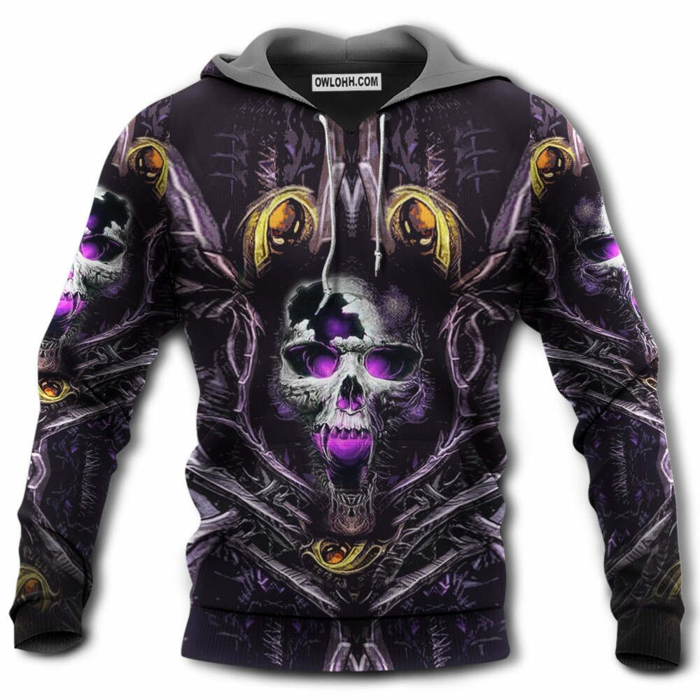 Skull Amazing Purple And Yellow - Hoodie - Owl Ohh - Owl Ohh
