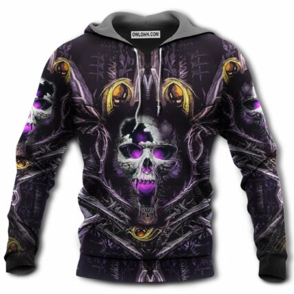 Skull Amazing Purple And Yellow - Hoodie - Owl Ohh - Owl Ohh