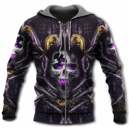 Skull Amazing Purple And Yellow - Hoodie - Owl Ohh - Owl Ohh