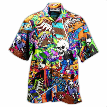 Skull Amazing Skateboarding - Hawaiian Shirt - Owl Ohh - Owl Ohh