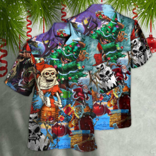 Skull And Christmas Scary Style - Hawaiian Shirt - Owl Ohh - Owl Ohh