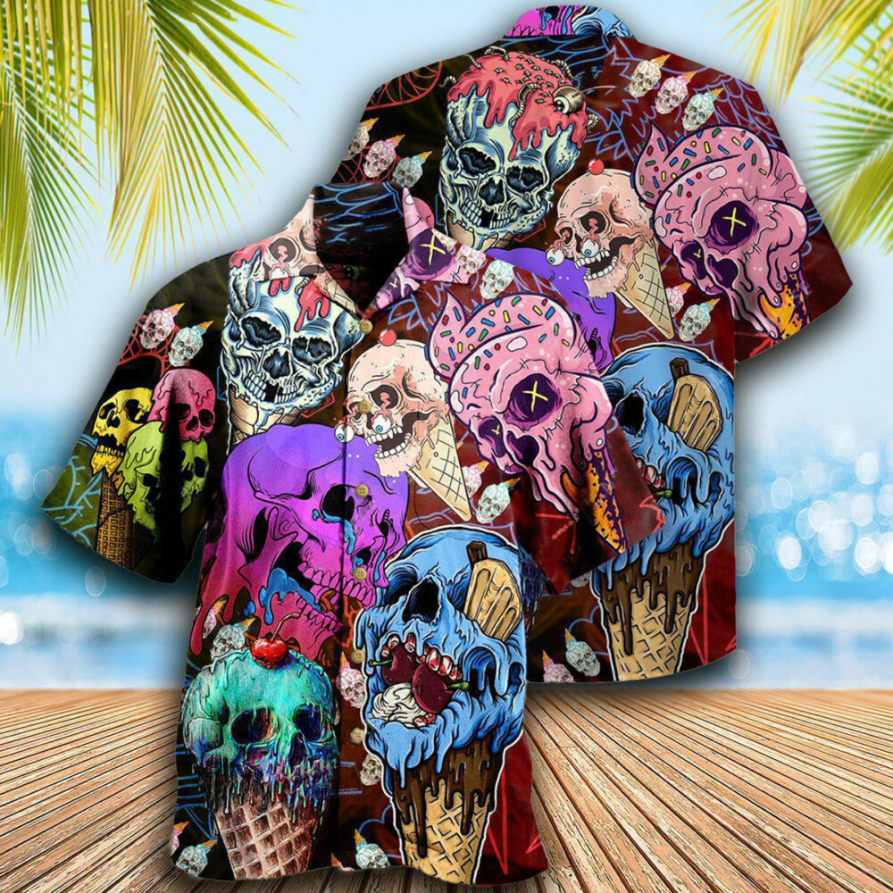 Skull And Ice Cream - Hawaiian Shirt - Owl Ohh - Owl Ohh