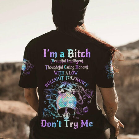 I'M A B DON'T TRY ME MERMAID MESSY BUN ALL OVER PRINT - TLNO1404231