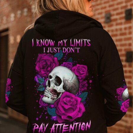 I KNOW MY LIMITS SKULL ROSE ALL OVER PRINT - YHHG0304232