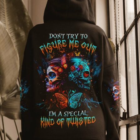 DON'T TRY TO FIGURE ME OUT TWO FACED SKULL ALL OVER PRINT - TLTR0404235