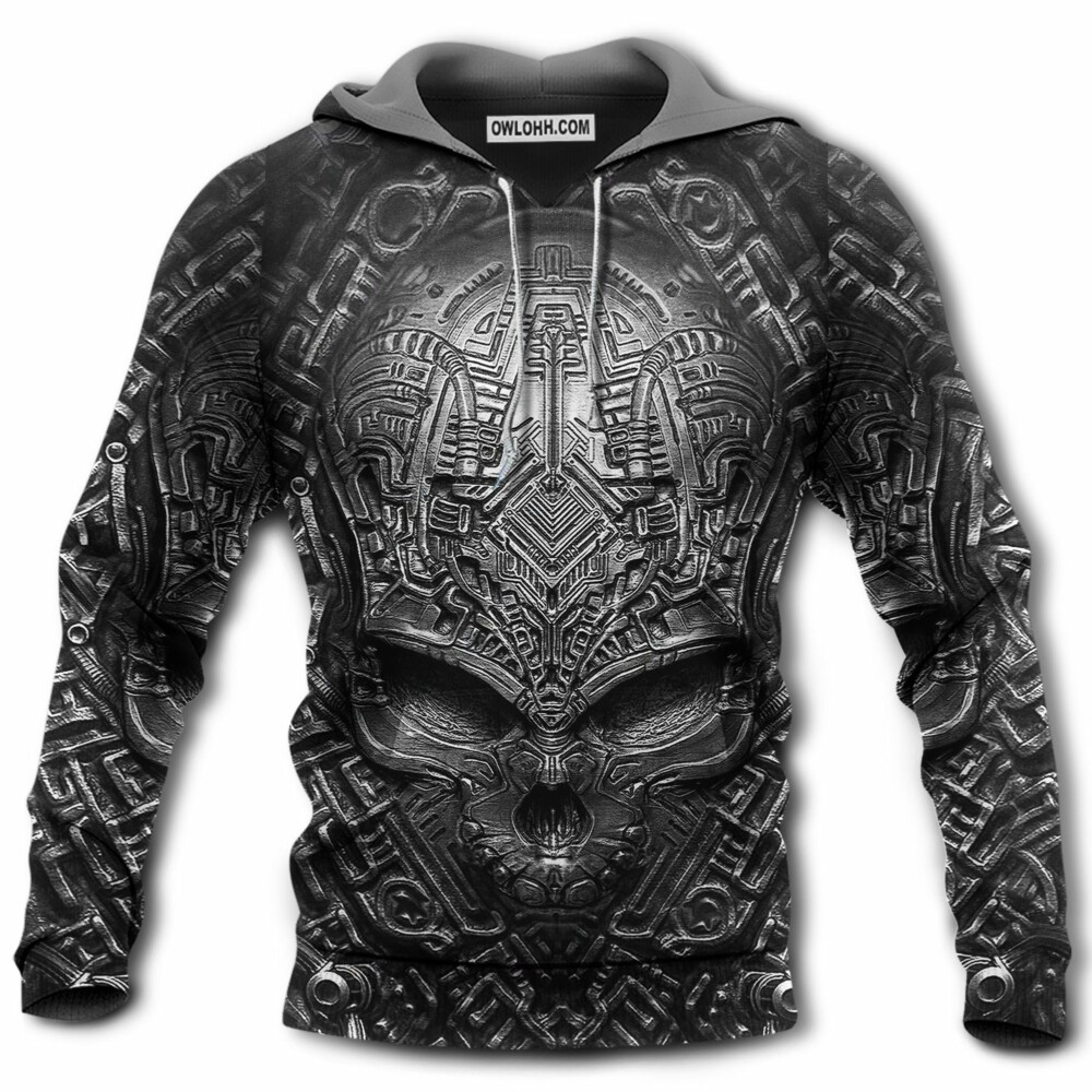 Skull Black Leather Scared Style - Hoodie - Owl Ohh - Owl Ohh