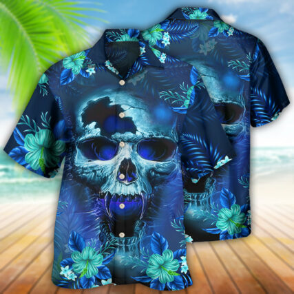 Skull Blue Hello Summer Style - Hawaiian Shirt - Owl Ohh - Owl Ohh