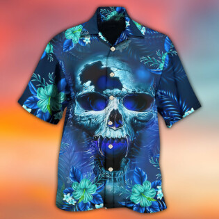Skull Blue Hello Summer Style - Hawaiian Shirt - Owl Ohh - Owl Ohh