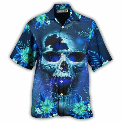Skull Blue Hello Summer Style - Hawaiian Shirt - Owl Ohh - Owl Ohh