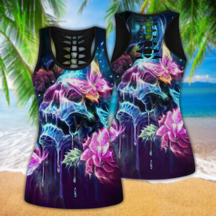 Skull Butterfly Galaxy Style - Tank Top Hollow - Owl Ohh - Owl Ohh