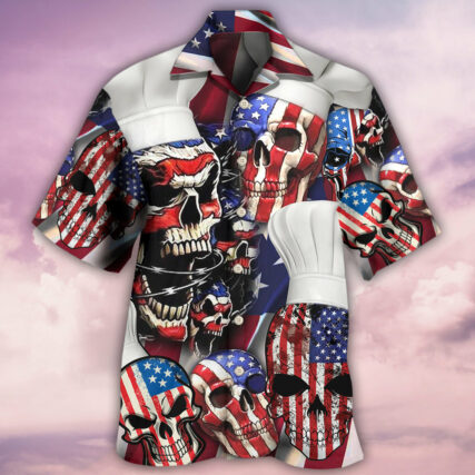 Skull Chef America Independence Day - Hawaiian Shirt - Owl Ohh - Owl Ohh