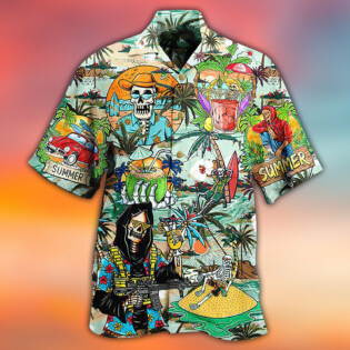 Skull Chill Out Summer Beach - Hawaiian Shirt - Owl Ohh - Owl Ohh