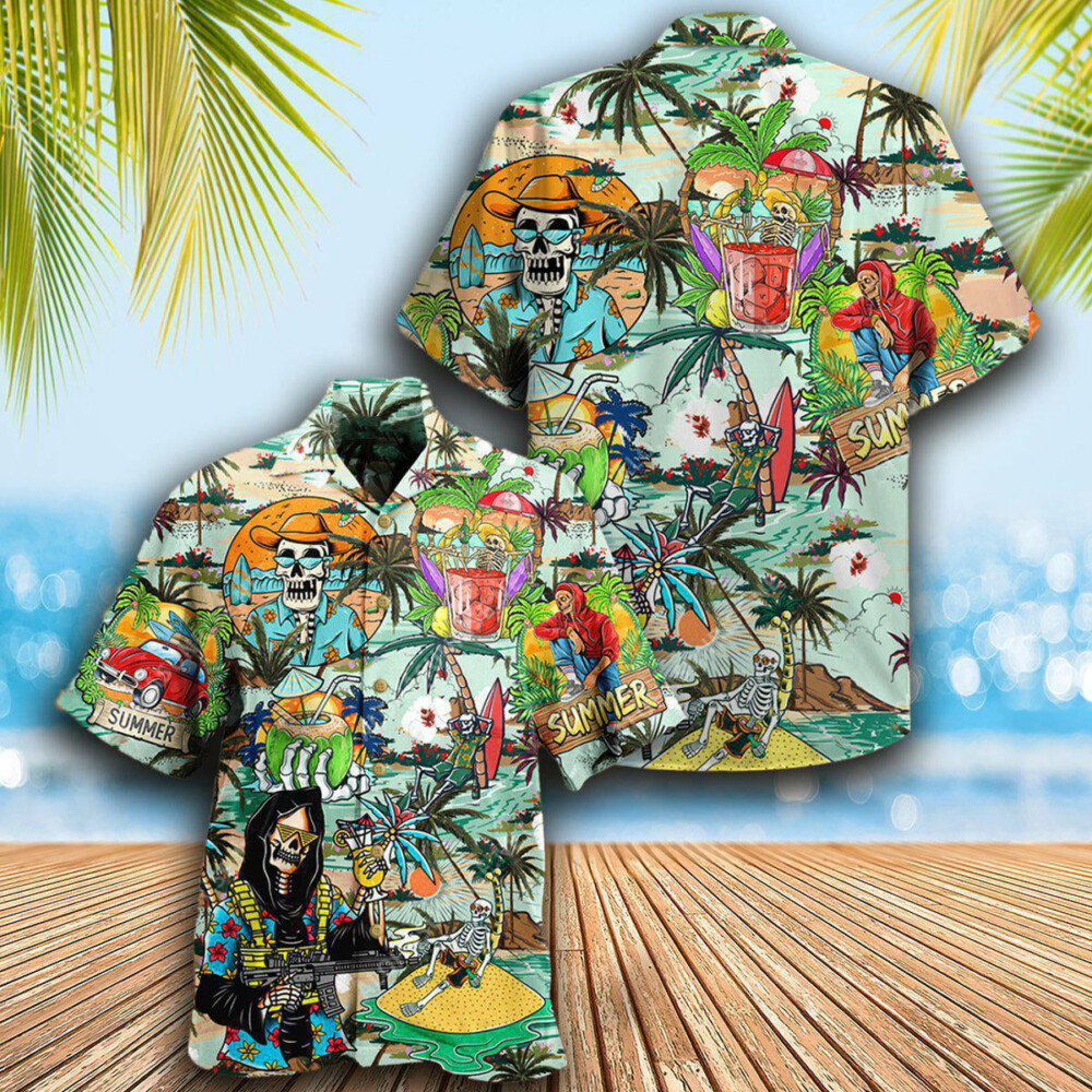 Skull Chill Out Summer Beach - Hawaiian Shirt - Owl Ohh - Owl Ohh