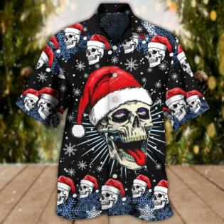 Skull Christmas On The Naughty Listand I Regret Nothing - Hawaiian Shirt - Owl Ohh - Owl Ohh