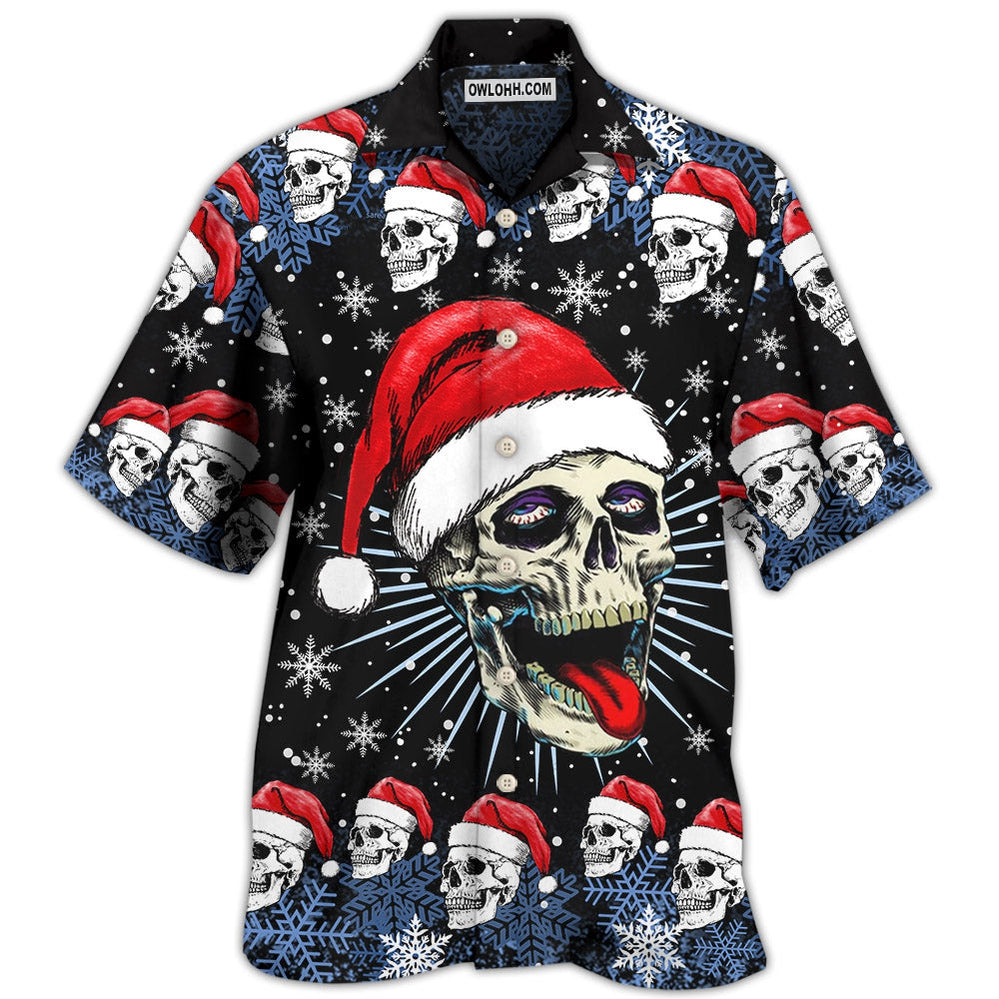 Skull Christmas On The Naughty Listand I Regret Nothing - Hawaiian Shirt - Owl Ohh - Owl Ohh