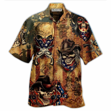 Cowboy Skull America Vintage Style - Hawaiian Shirt - Owl Ohh - Owl Ohh