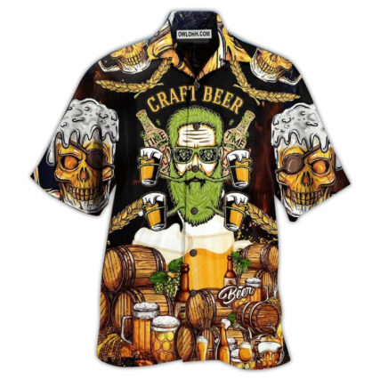 Beer Skull Craft Beer - Hawaiian Shirt - Owl Ohh - Owl Ohh