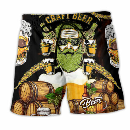 Skull Craft Beer So Cool - Beach Short - Owl Ohh - Owl Ohh