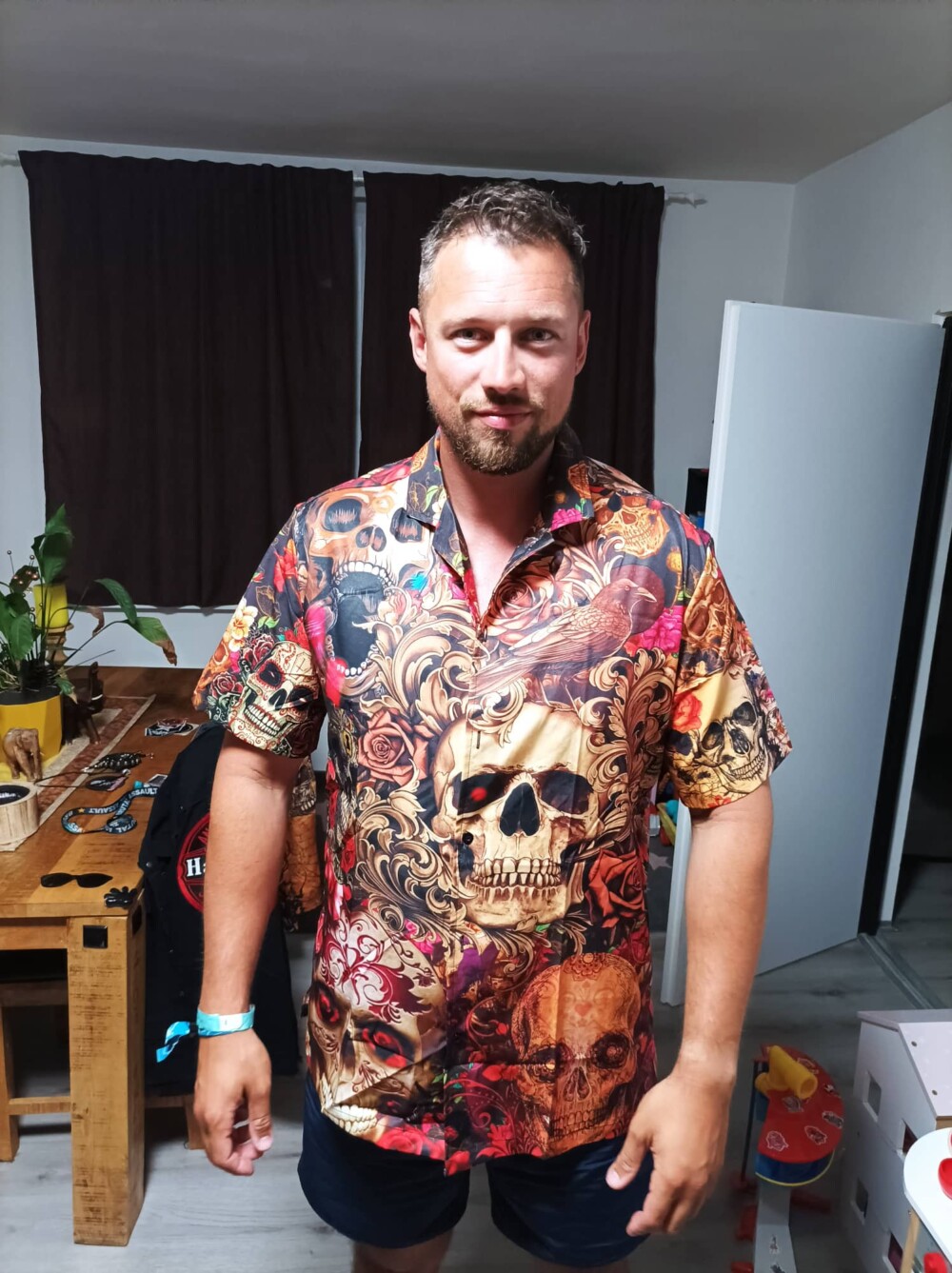 Skull Day Of The Dead Floral - Hawaiian Shirt - Owl Ohh - Owl Ohh