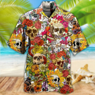 Skull Day Of The Dead Flower Skull - Hawaiian Shirt - Owl Ohh - Owl Ohh