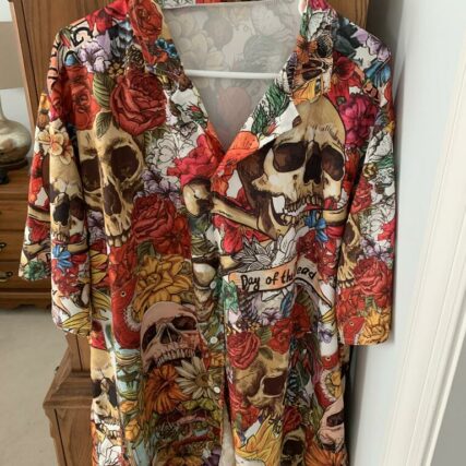 Skull Day Of The Dead Flower Skull - Hawaiian Shirt - Owl Ohh - Owl Ohh