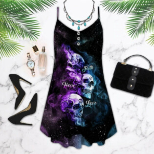 Skull Faith Hope Love Mysterious - Summer Dress - Owl Ohh - Owl Ohh