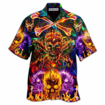 Skull Fire Angry - Hawaiian Shirt - Owl Ohh - Owl Ohh