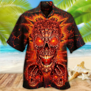 Skull Fire Love Red Smile - Hawaiian Shirt - Owl Ohh - Owl Ohh