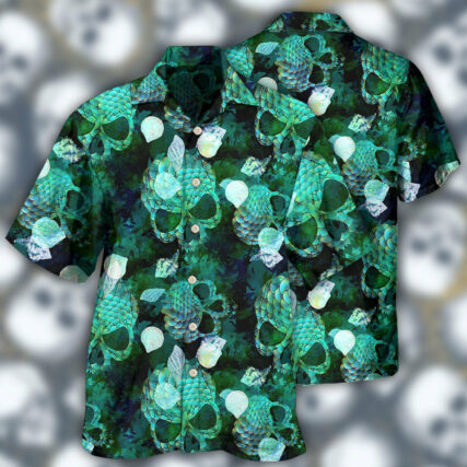Skull Fish Green Style - Hawaiian Shirt - Owl Ohh - Owl Ohh