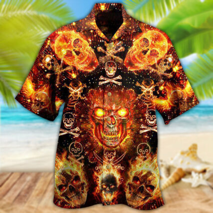Skull Flaming - Hawaiian Shirt - Owl Ohh - Owl Ohh