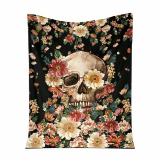Skull Floral So Cool So Mysterious - Flannel Blanket - Owl Ohh - Owl Ohh