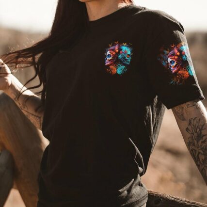 DON'T TRY TO FIGURE ME OUT TWO FACED SKULL ALL OVER PRINT - TLTR0404235