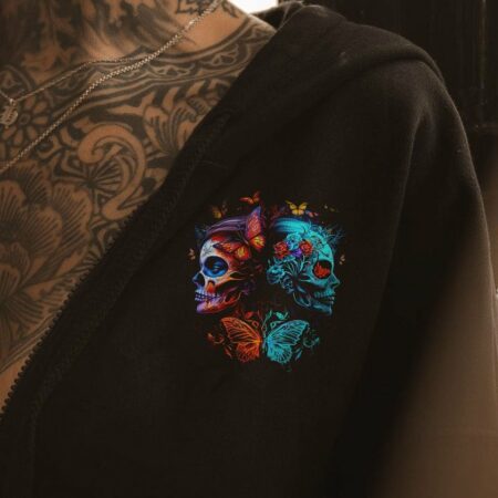 DON'T TRY TO FIGURE ME OUT TWO FACED SKULL ALL OVER PRINT - TLTR0404235