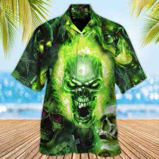 Skull Green Fear No Man - Hawaiian Shirt - Owl Ohh - Owl Ohh