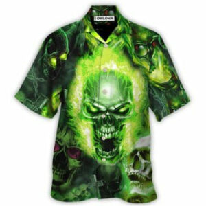 Skull Green Fear No Man - Hawaiian Shirt - Owl Ohh - Owl Ohh