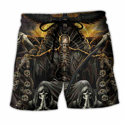 Skull Grim Reaper Dark Style - Beach Short - Owl Ohh - Owl Ohh