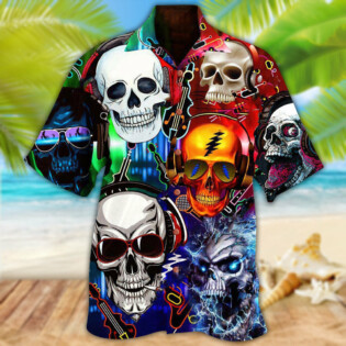 Skull Guitar Lets Get High - Hawaiian Shirt - Owl Ohh - Owl Ohh