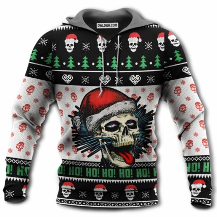 Skull Happy Xmas Christmas - Hoodie - Owl Ohh - Owl Ohh